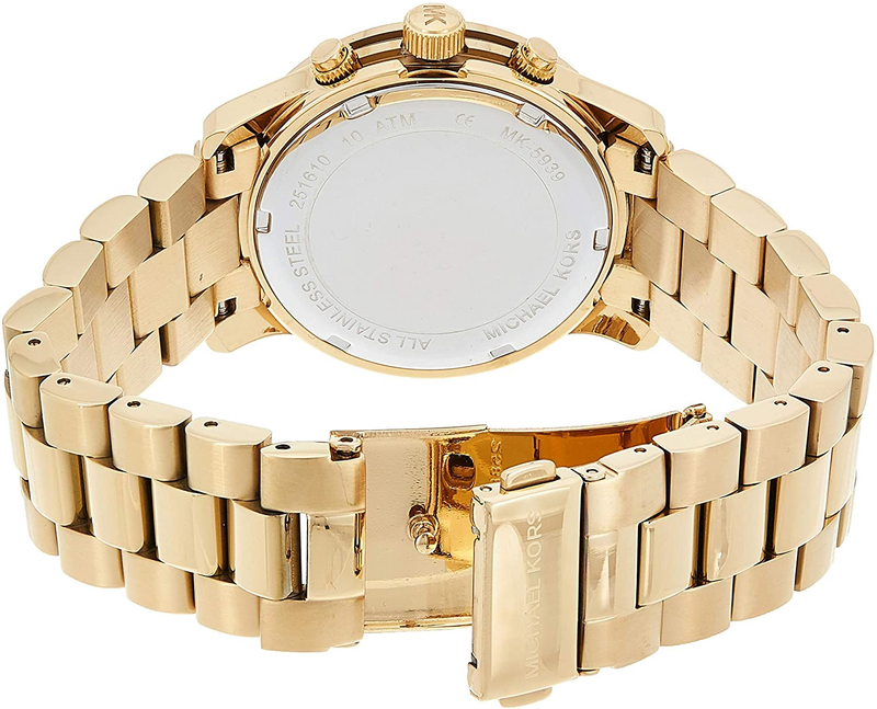 Michael Kors Runway Quartz Orange Dial Gold Steel Strap Watch For Women - MK5930 Buy Now By Michael Kors