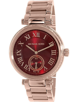 Michael Kors Skylar Maroon Dial Rose Gold Steel Strap Watch for Women - MK6086 Buy Now By Michael Kors