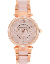 Michael Kors Parker Pink Dial Two Tone Steel Strap Watch for Women - MK6110 Buy Now By Michael Kors