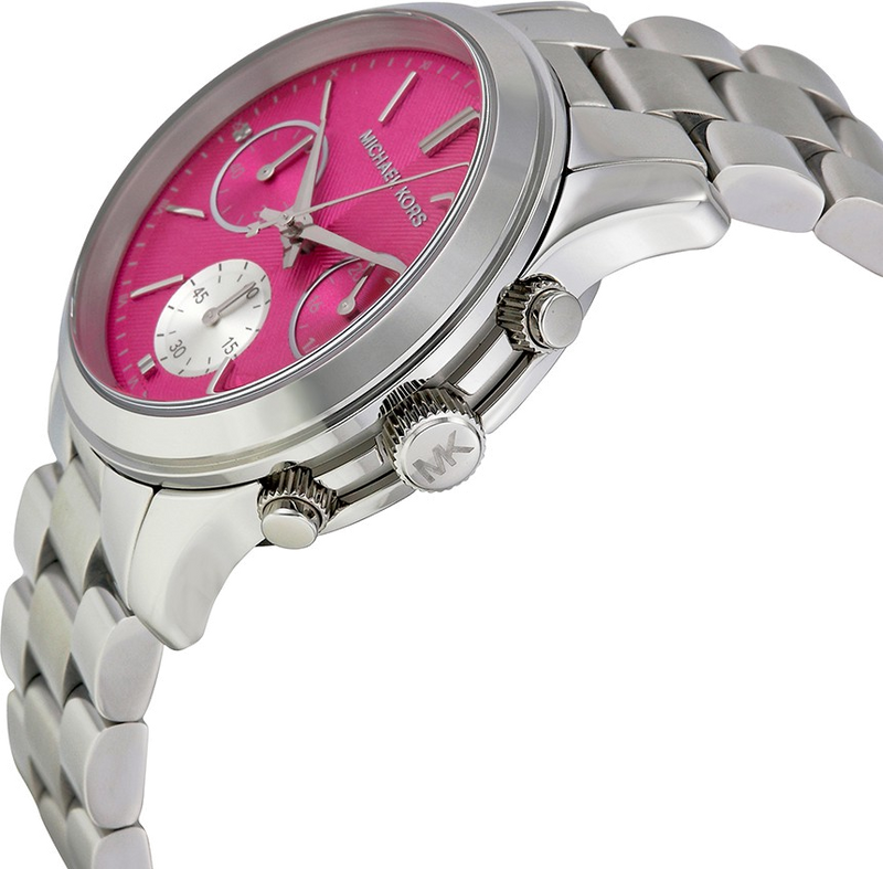 Michael Kors Runway Chronograph Pink Dial Silver Steel Strap Watch for Women - MK6160 Buy Now By Michael Kors