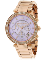 Michael Kors Parker Purple Dial Rose Gold Steel Strap Watch for Women - MK6169 Buy Now By Michael Kors