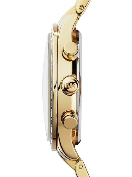 Michael Kors Brinkley Diamonds Gold Dial Gold Steel Strap Watch for Women - MK6187 Buy Now By Michael Kors