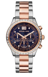 Michael Kors Brinkley Blue Dial Two Tone Steel Strap Watch for Women - MK6205 Buy Now By Michael Kors