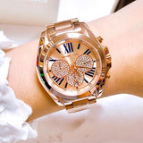 Michael Kors Bradshaw Chronograph Rose Gold Dial Rose Gold Steel Strap Watch For Women - MK6321 Buy Now By Michael Kors