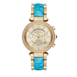 Michael Kors Parker Gold Dial Two Tone Steel Strap Watch for Women - MK6364