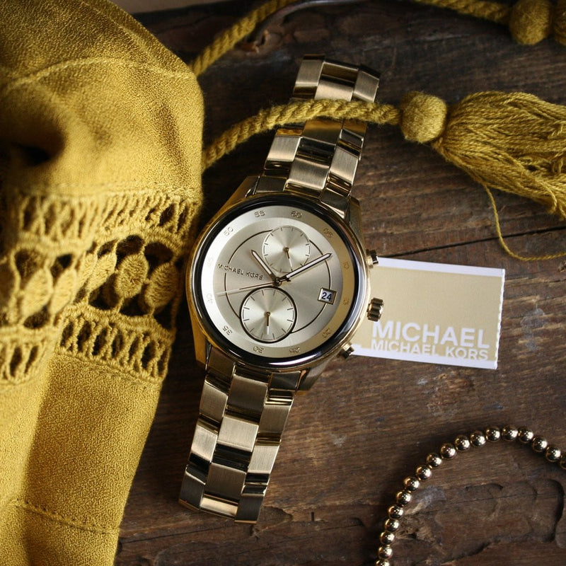 Michael Kors Briar Analog Gold Dial Gold Steel Strap Watch For Women - MK6464 Buy Now By Michael Kors