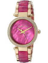 Michael Kors Parker Pink Mother of Pearl Dial Two Tone Steel Strap Watch for Women - MK6490 Buy Now By Michael Kors