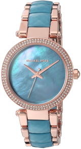 Michael Kors Parker Blue Mother of Pearl Dial Two Tone Steel Strap Watch for Women - MK6491 Buy Now By Michael Kors
