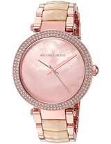 Michael Kors Parker Mother of Pearl Pink Dial Two Tone Steel Strap Watch for Women - MK6492 Buy Now By Michael Kors