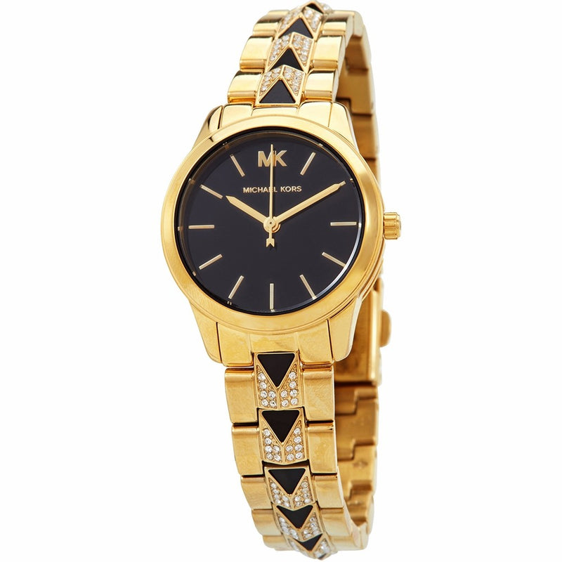 Michael Kors Runway Mercer Quartz Black Dial Two Tone Steel Strap Watch For Women - MK6672 Buy Now By Michael Kors