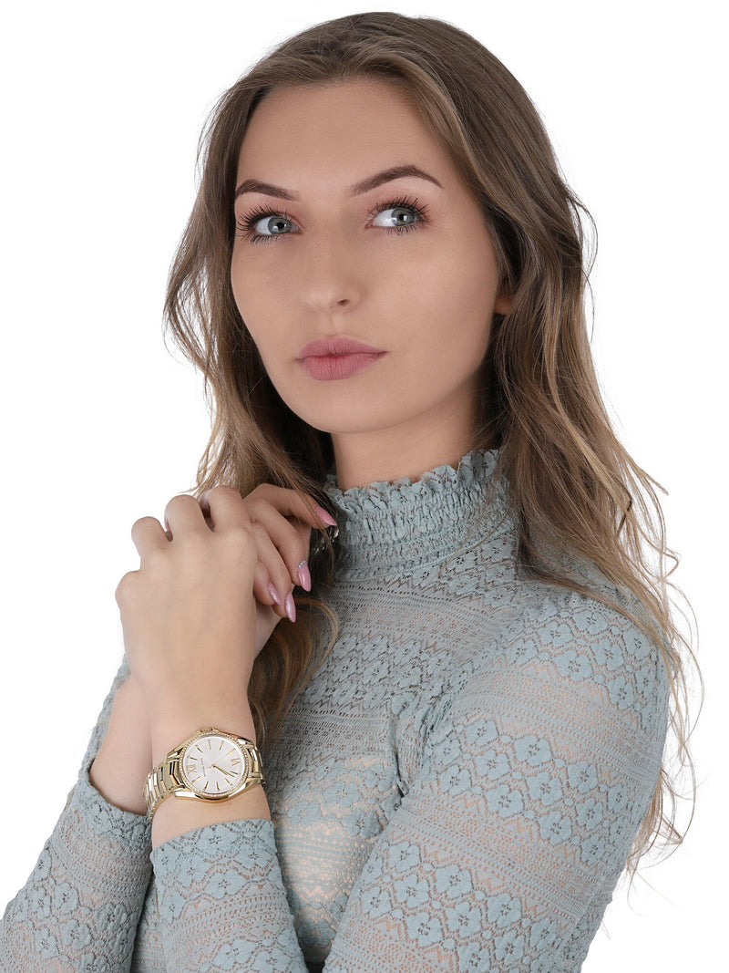 Michael Kors Whitney Three-Hand White Dial Gold Steel Strap Watch For Women - MK6693 Buy Now By Michael Kors