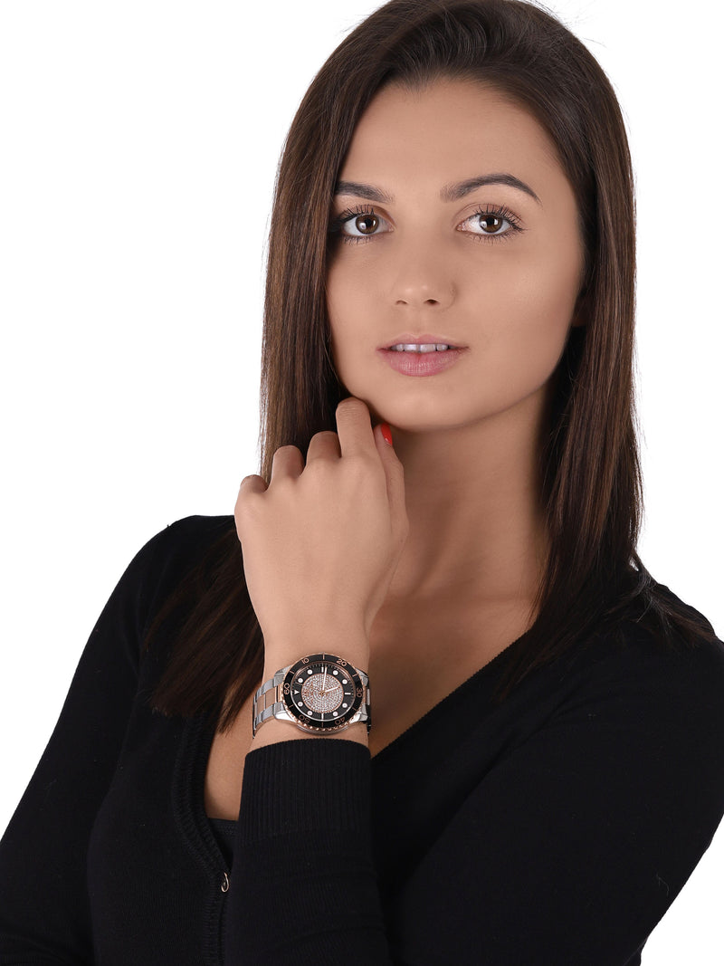 Michael Kors Runway Quartz Black Dial Two Tone Steel Strap Watch For Women - MK6960 Buy Now By Michael Kors
