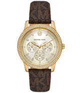 Michael Kors Tibby Multifunction Gold Dial Brown Leather Strap Watch For Women - MK6966 Buy Now By Michael Kors