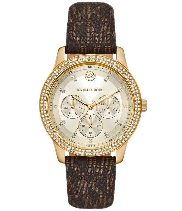 Michael Kors Tibby Multifunction Gold Dial Brown Leather Strap Watch For Women - MK6966 Buy Now By Michael Kors
