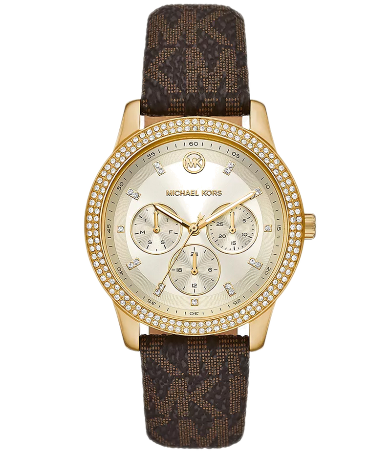 Michael Kors Tibby Multifunction Gold Dial Brown Leather Strap Watch For Women - MK6966 Buy Now By Michael Kors