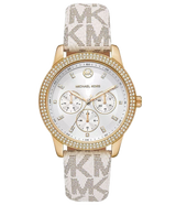 Michael Kors Tibby Multifunction Silver Dial White Leather Strap Watch For Women - MK6967 Buy Now By Michael Kors