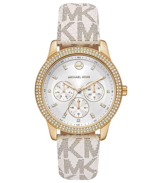 Michael Kors Tibby Multifunction Silver Dial White Leather Strap Watch For Women - MK6967 Buy Now By Michael Kors