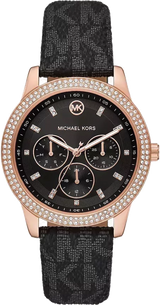 Michael Kors Tibby Multifunction Black Dial Black Leather Strap Watch For Women - MK6968 Buy Now By Michael Kors
