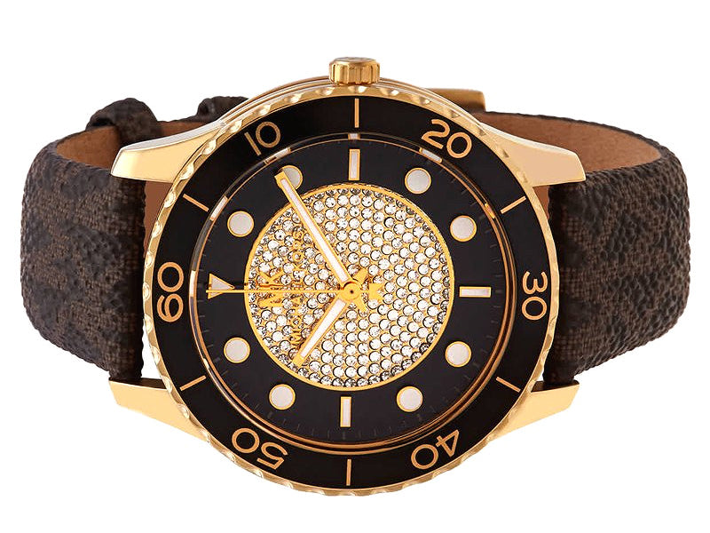 Michael Kors Runway Quartz Black Dial Brown Leather Strap Watch For Women - MK6979 Buy Now By Michael Kors