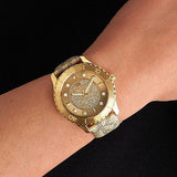 Michael Kors Runway Three Hand Quartz Gold Dial Brown Leather Strap Watch For Women - MK6999 Buy Now By Michael Kors