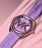 Michael Kors Janelle Three Hand Purple Dial Purple Rubber Strap Watch For Women - MK7143 Buy Now By Michael Kors