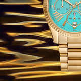 Michael Kors Lexington Chronograph Blue Dial Gold Steel Strap Watch For Women - MK7216 Buy Now By Michael Kors