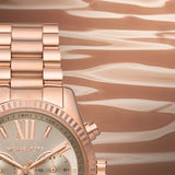 Michael Kors Lexington Chronograph Grey Dial Rose Gold Steel Strap Watch For Women - MK7217 Buy Now By Michael Kors