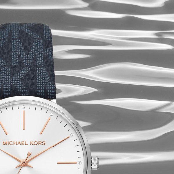 Michael Kors Pyper Quartz Silver Dial Blue Leather Strap Watch For Women - MK7244 Buy Now By Michael Kors