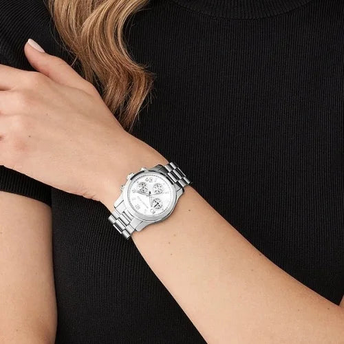 Michael Kors Runway Chronograph Silver Dial Silver Steel Strap Watch For Women - MK7325 Buy Now By Michael Kors