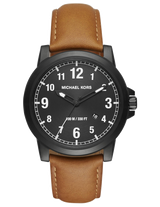 Michael Kors Paxton Analog Black Dial Brown Rubber Strap Watch For Men - MK8502 Buy Now By Michael Kors