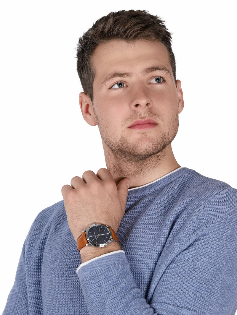 Michael Kors Slim Runway Analog Blue Dial Brown Leather Strap Watch For Men - MK8508 Buy Now By Michael Kors