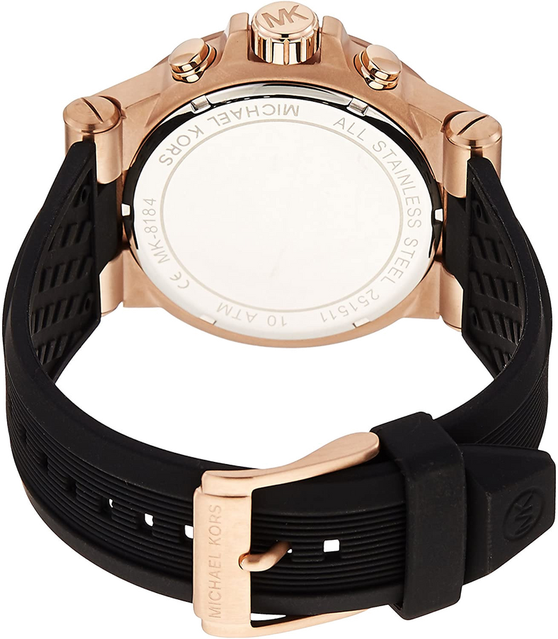 Michael Kors Dylan Chronograph Black Dial Black Rubber Strap Watch For Women - MK8556 Buy Now By Michael Kors