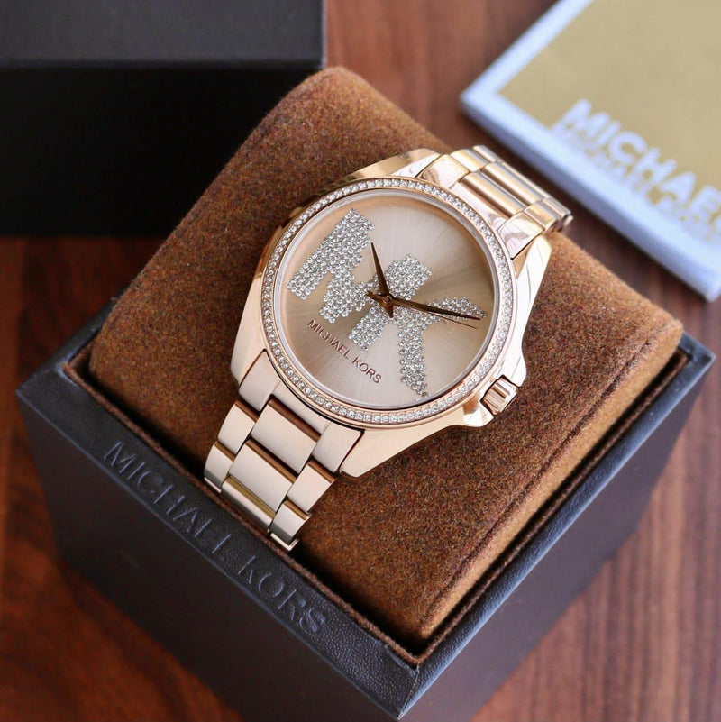 Michael Kors Bradshaw Quartz Rose Gold Dial Rose Gold Steel Strap Watch For Women - MK6556 Buy Now By Michael Kors