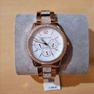 Michael Kors Tibby Chronograph White Dial Rose Gold Steel Strap Watch For Men - MK7293 Buy Now By Michael Kors