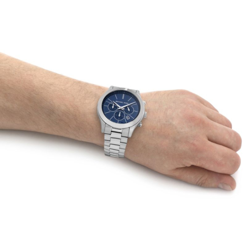 Michael Kors Slim Runway Chronograph Blue Dial Silver Steel Strap Watch For Men - MK8917 Buy Now By Michael Kors