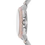 Shop Michael Kors Camille Multifunction White Dial Two Tone Steel Strap Watch For Women - MK6846 in USA