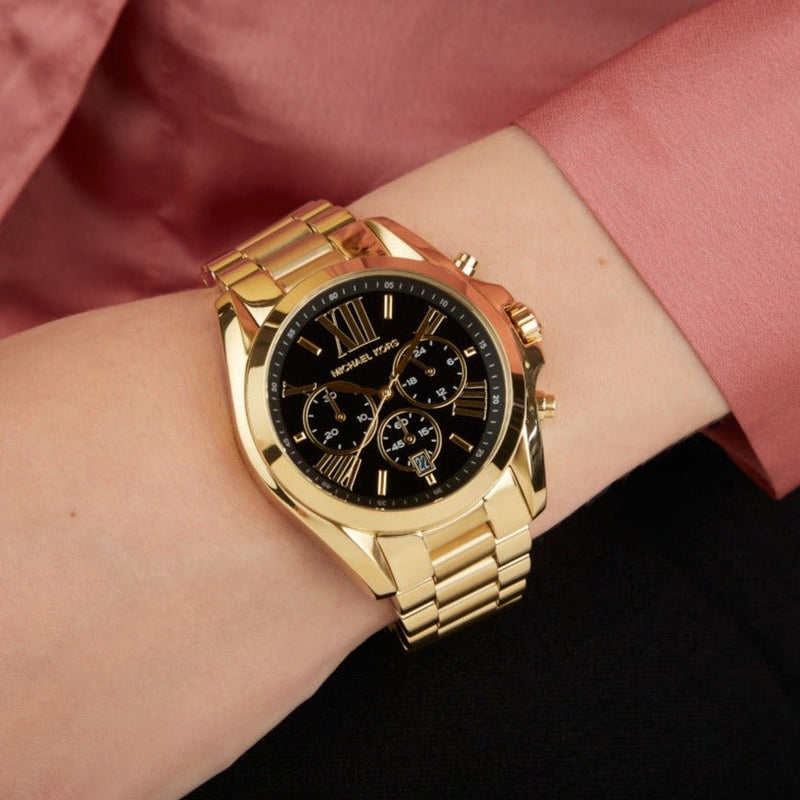 Michael Kors Bradshaw Black Dial Gold Steel Strap Watch for Women - MK5739 Buy Now By Michael Kors