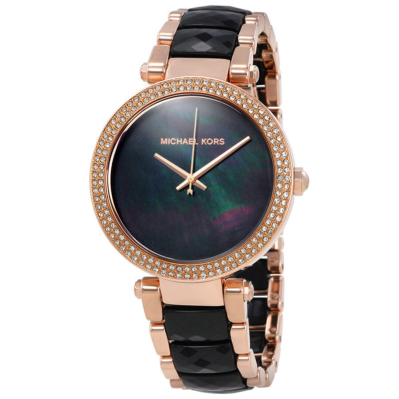 Michael Kors Parker Mother of Pearl Black Dial Two Tone Steel Strap Watch for Women - MK6414 Buy Now By Michael Kors