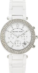 Michael Kors Parker White Dial White Leather Strap Watch for Women - MK5848 Buy Now By Michael Kors