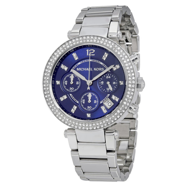 Michael Kors Parker Chronograph Blue Dial Silver Steel Strap Watch for Women - MK6117 Buy Now By Michael Kors