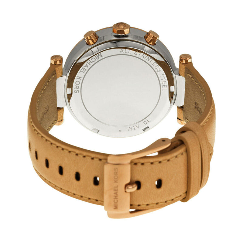 Michael Kors Parker Chronograph White Dial Tan Leather Strap Watch for Women - MK5633 Buy Now By Michael Kors