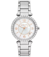 Michael Kors Parker Three Hand Mother of Pearl White Dial Silver Steel Strap Watch For Women - MK4694 Buy Now By Michael Kors