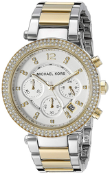 Michael Kors Parker White Dial Two Tone Steel Strap Watch for Women - MK6055 Buy Now By Michael Kors