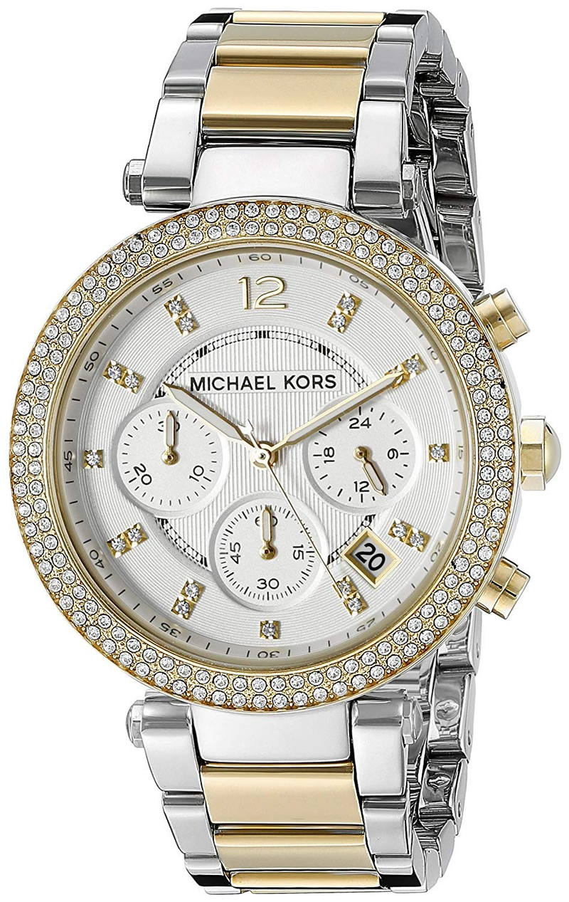 Michael Kors Parker White Dial Two Tone Steel Strap Watch for Women - MK6055 Buy Now By Michael Kors