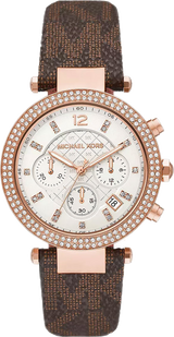 Michael Kors Parker Chronograph White Dial Brown Leather Strap Watch For Women - MK6917 Buy Now By Michael Kors