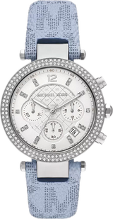 Michael Kors Parker Silver Dial Blue Leather Strap Watch For Women - MK6936 Buy Now By Michael Kors
