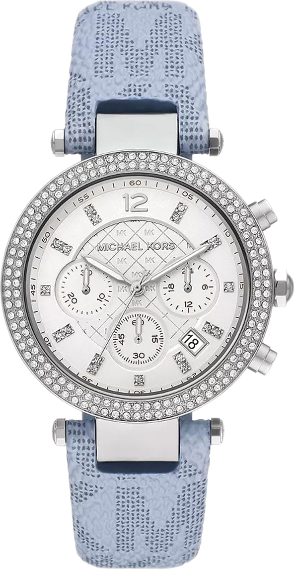 Michael Kors Parker Silver Dial Blue Leather Strap Watch For Women - MK6936 Buy Now By Michael Kors