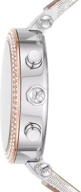Michael Kors Parker Chronograph White Dial Two Tone Leather Strap Watch For Women - MK6950 Buy Now By Michael Kors