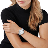 Michael Kors Parker Silver Dial Blue Leather Strap Watch For Women - MK6936 Buy Now By Michael Kors