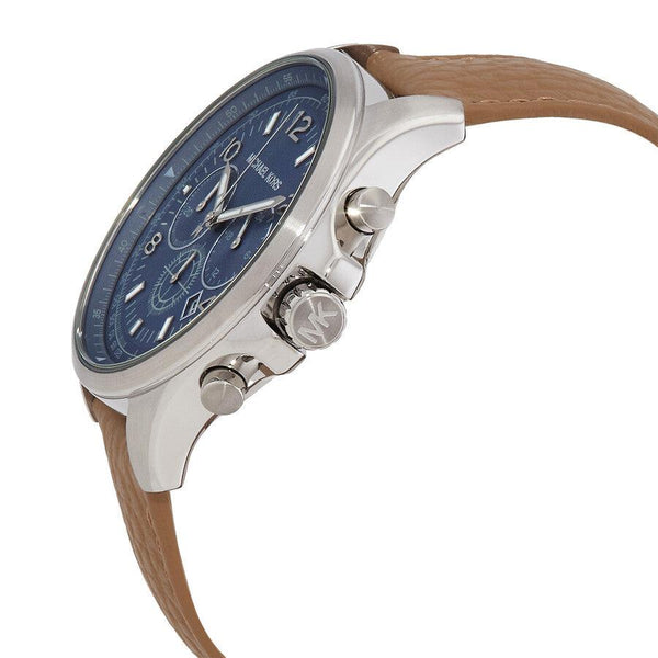 Michael Kors Pilot Chronograph Blue Dial Brown Leather Strap Watch for Men - MK9128 Buy Now By Michael Kors